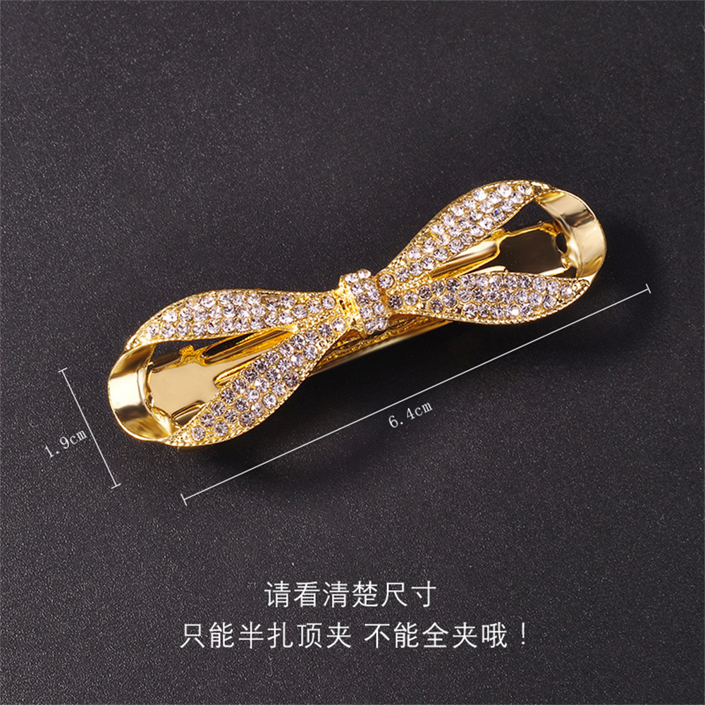 Exquisite Faux Crystal Bow Hai - Ribbon Bow Gift ulasan dan harga