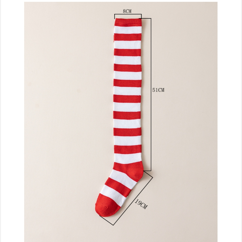 Striped Over Knee High Socks W - Christmas Stocking Hanging ulasan dan harga
