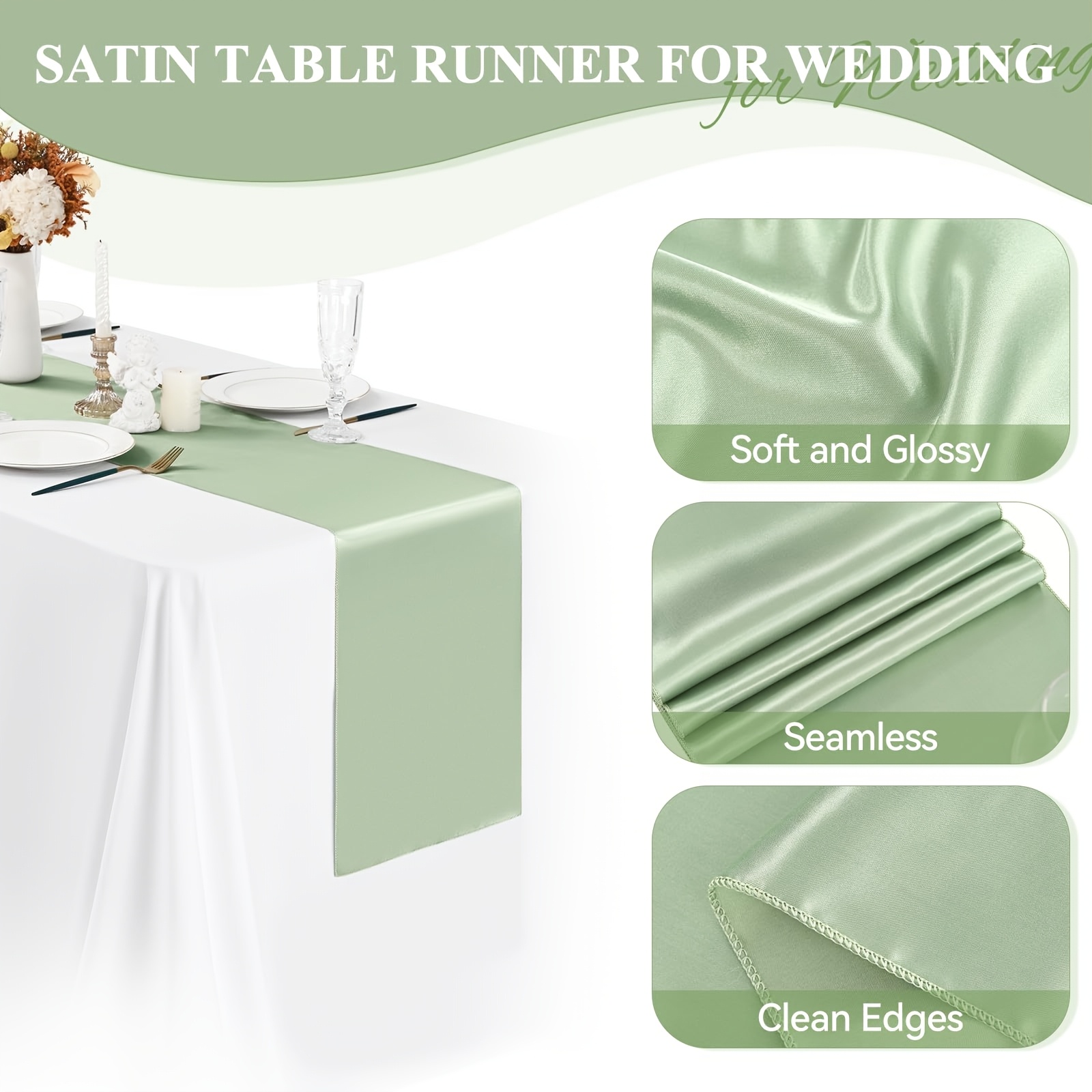 Showgeous 24pcs of Satin Table - Christmas Table Runner ulasan dan harga