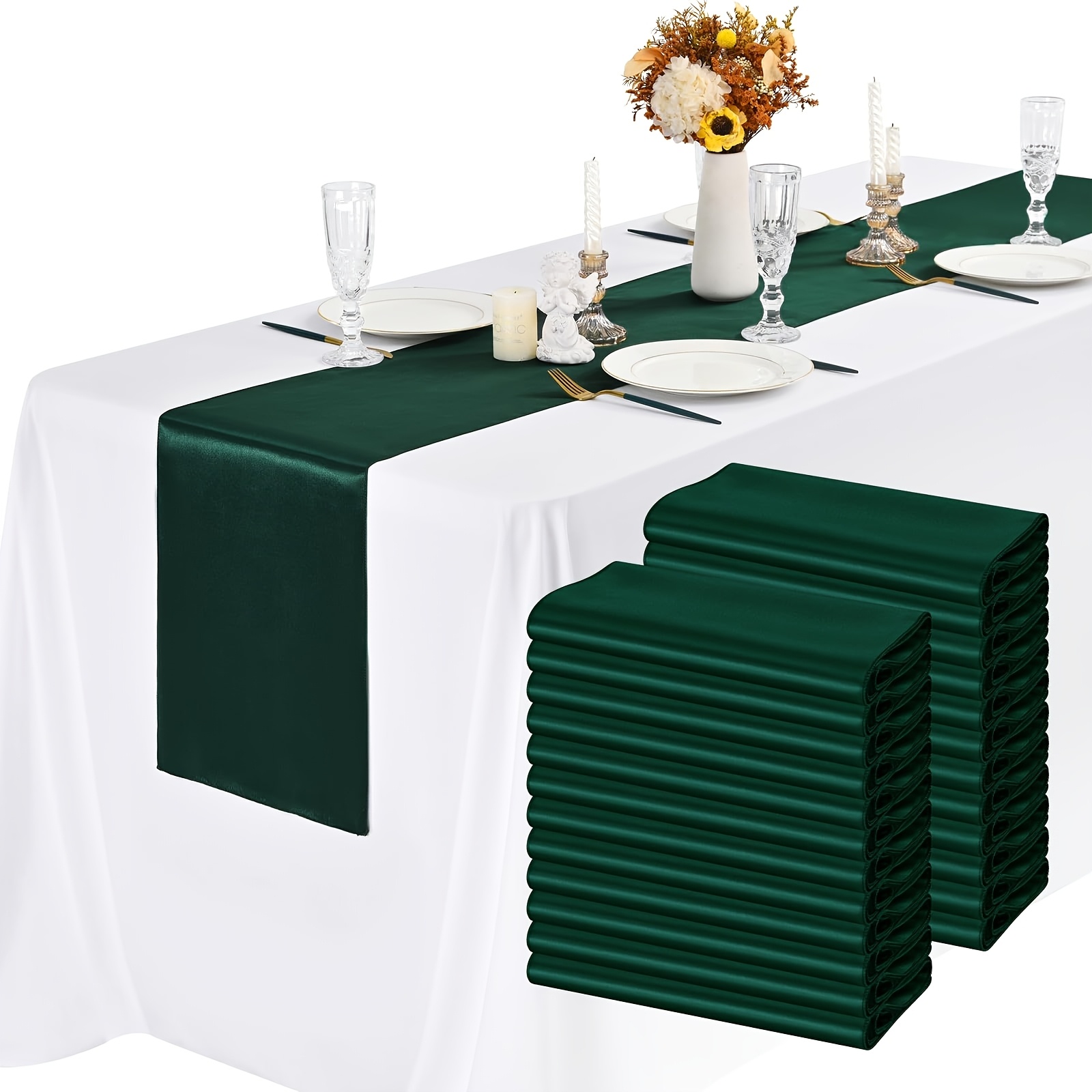 Showgeous 24pcs of Satin Table - Christmas Table Runner ulasan dan harga