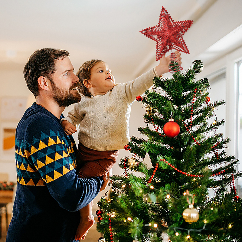 22cm Glitter Christmas Tree To - Star Tree Topper ulasan dan harga