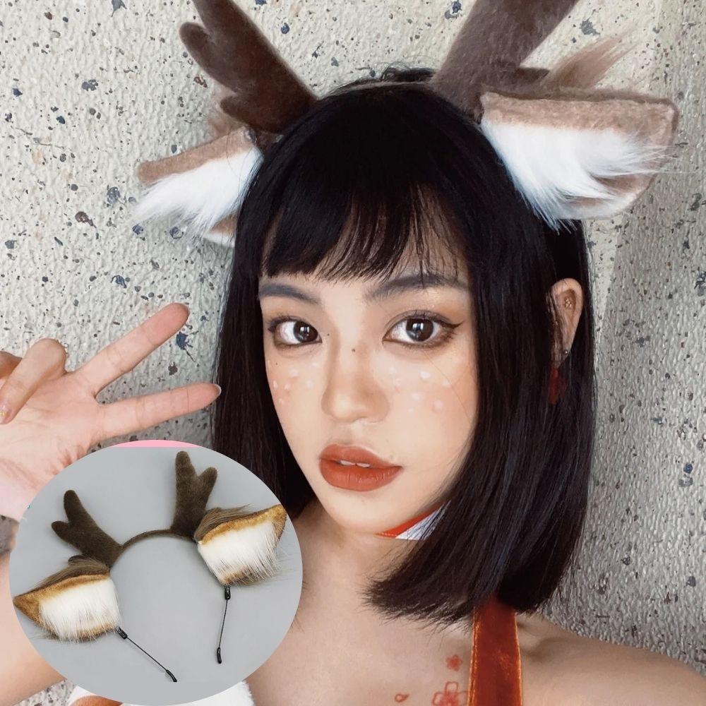 Handmade Animal Fur Antler Hea - Reindeer Antlers Headband ulasan dan harga
