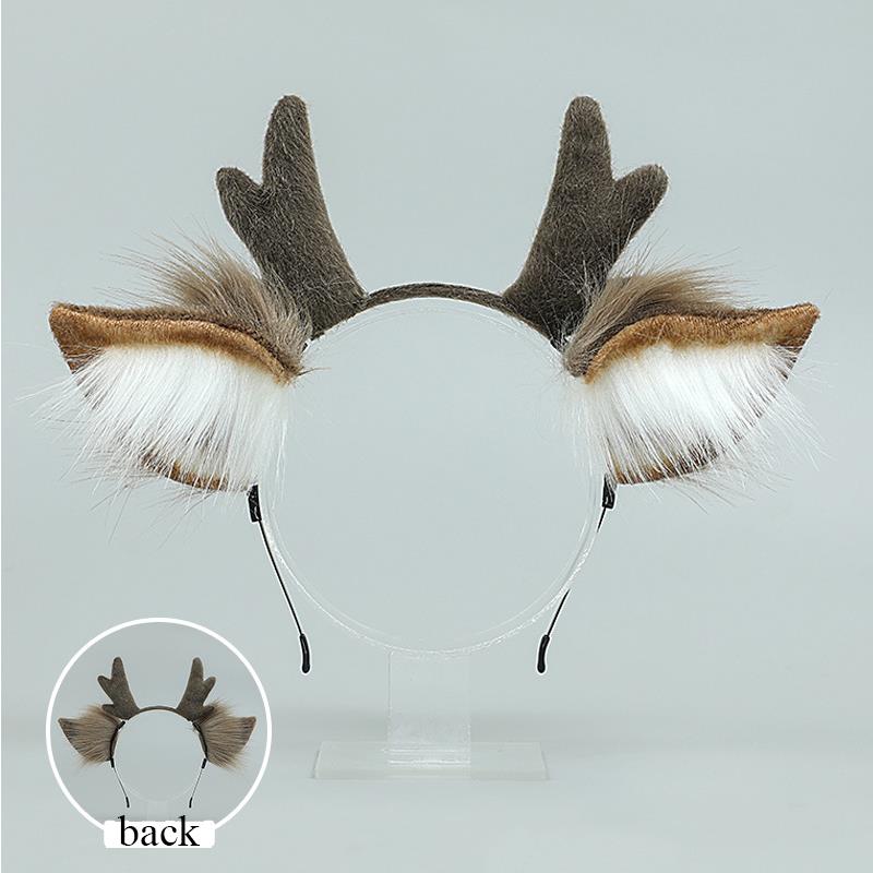 Handmade Animal Fur Antler Hea - Reindeer Antlers Headband ulasan dan harga