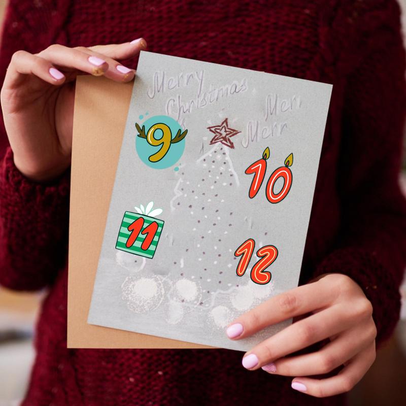 Merry Christmas Stickers Adven - Advent Calendar Gift ulasan dan harga