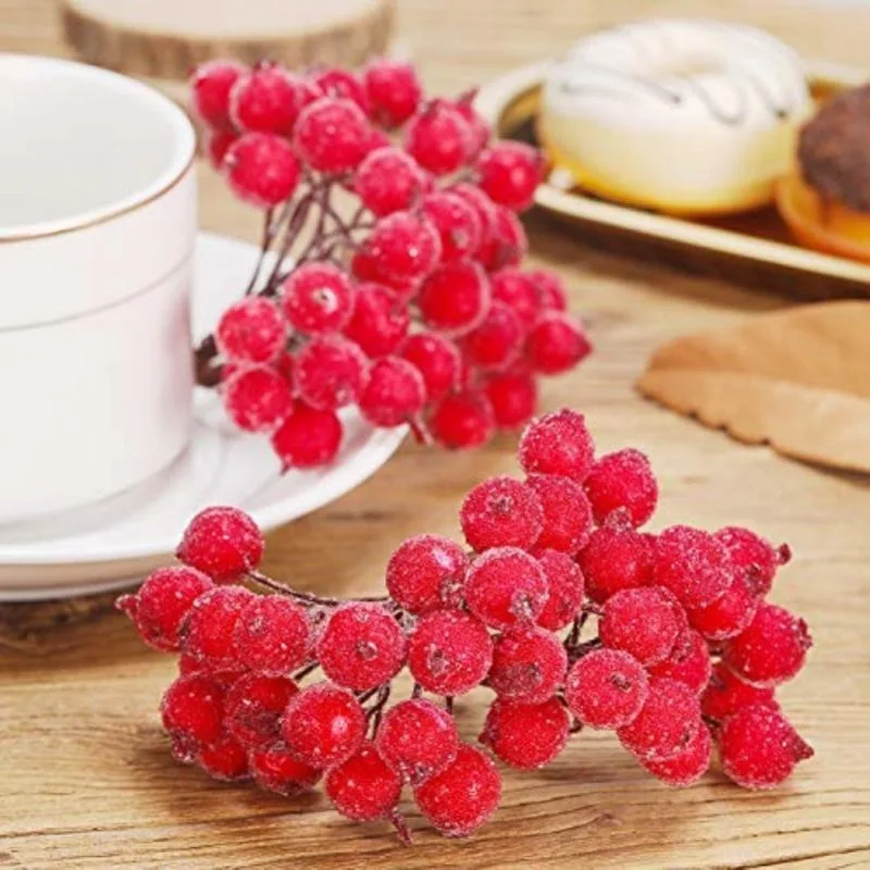 Artificial Frosted Holly Berri - Christmas Wreath Fake ulasan dan harga