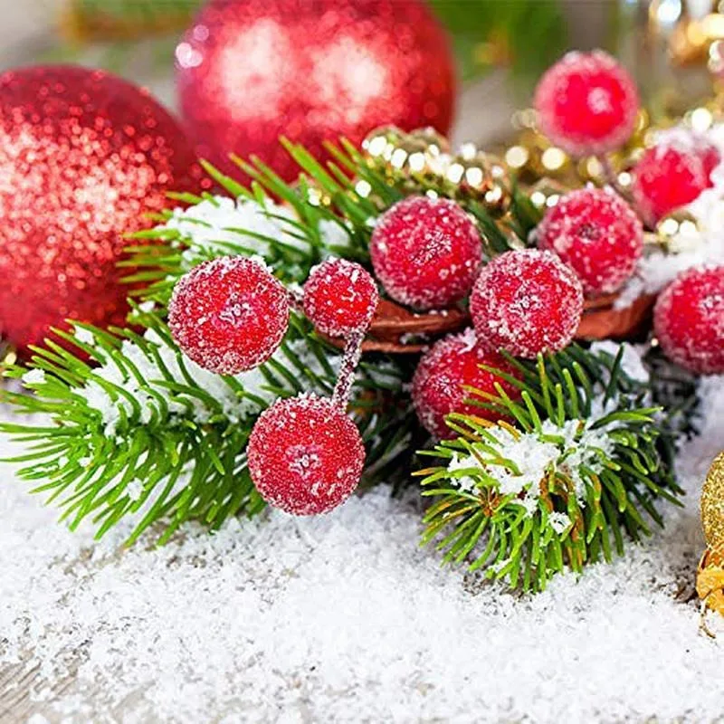Artificial Frosted Holly Berri - Christmas Wreath Fake ulasan dan harga