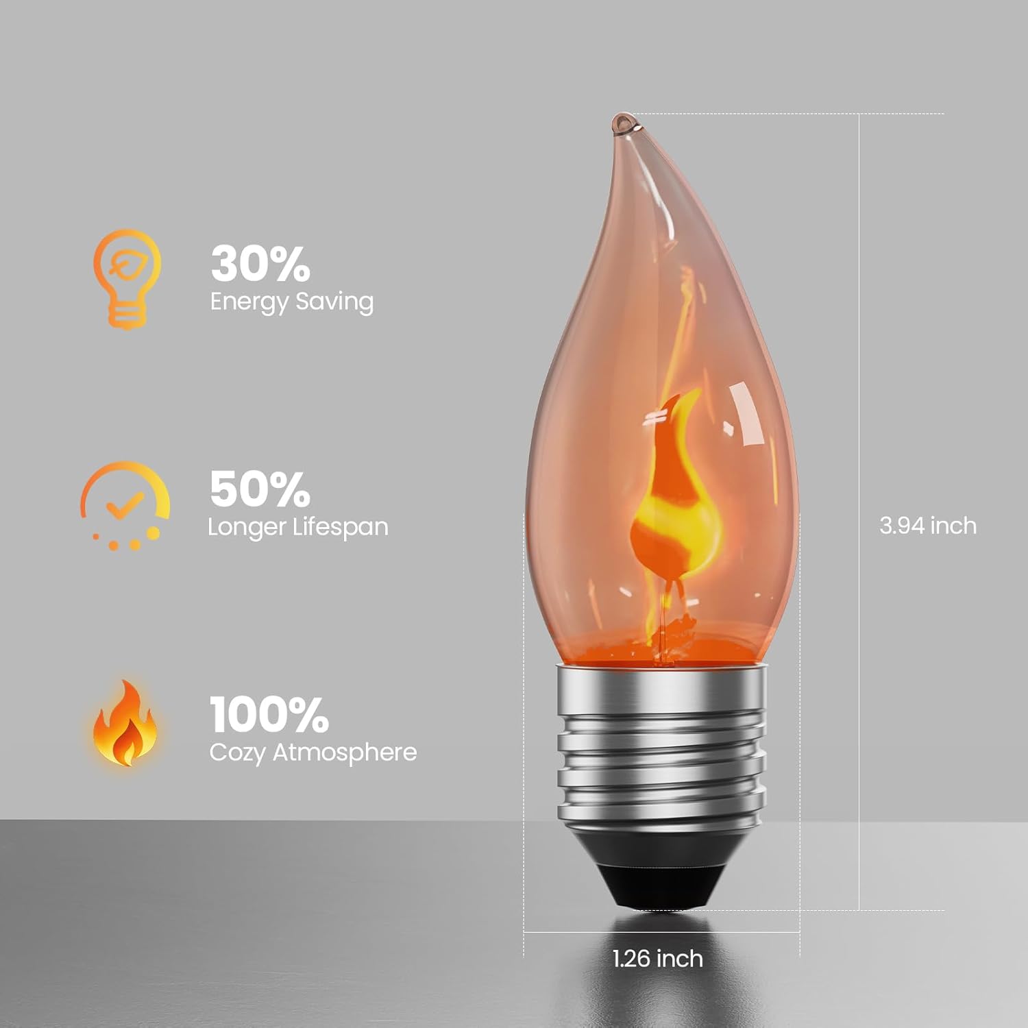 E26 Flame Light Bulbs, Flicker - Christmas Lights Outdoor ulasan dan harga
