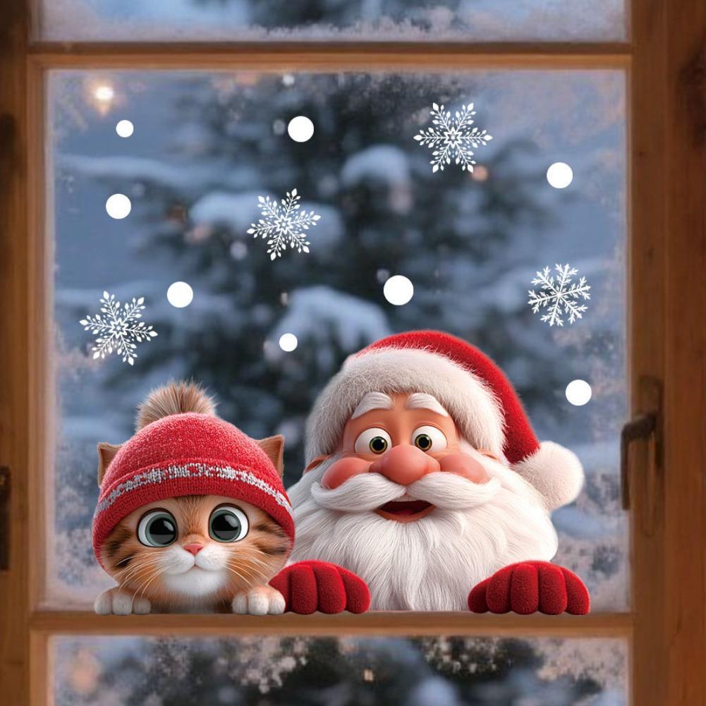 2pcs Christmas Window Clings S - Snowflake Window Decal ulasan dan harga