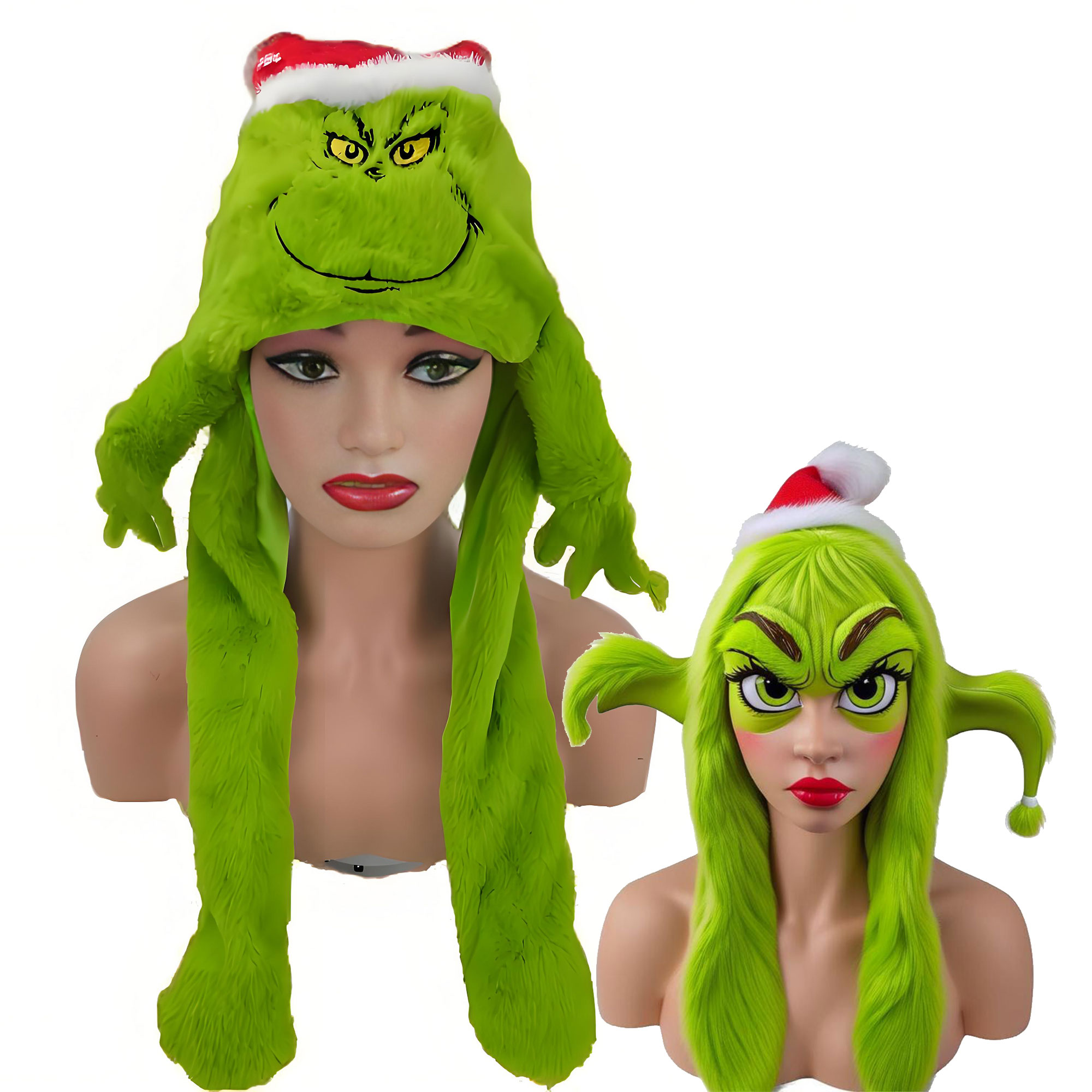 Plush Grincese Hat Cap Scarf C - Santa Hat Plush ulasan dan harga
