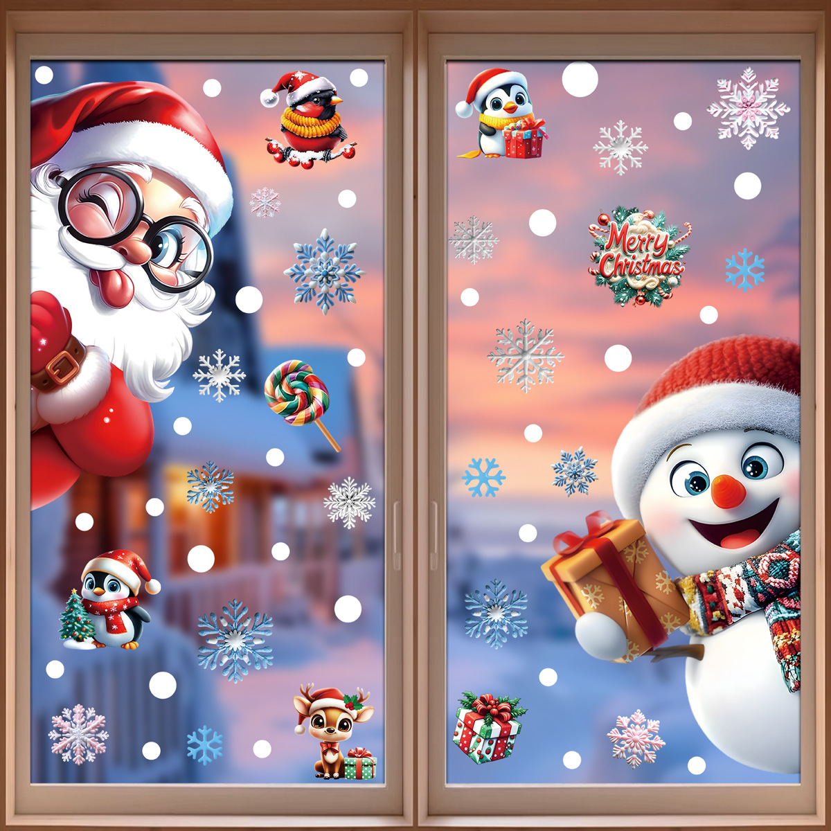 2025 Christmas Static Window C - Snowflake Window Decal ulasan dan harga