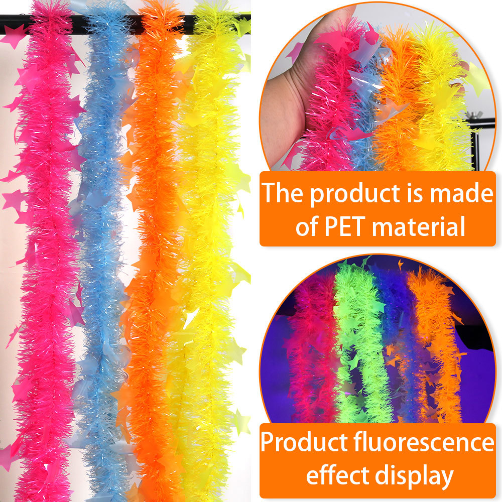 Birthday Theme Fluorescent Mac - Tinsel Garland Decoration ulasan dan harga
