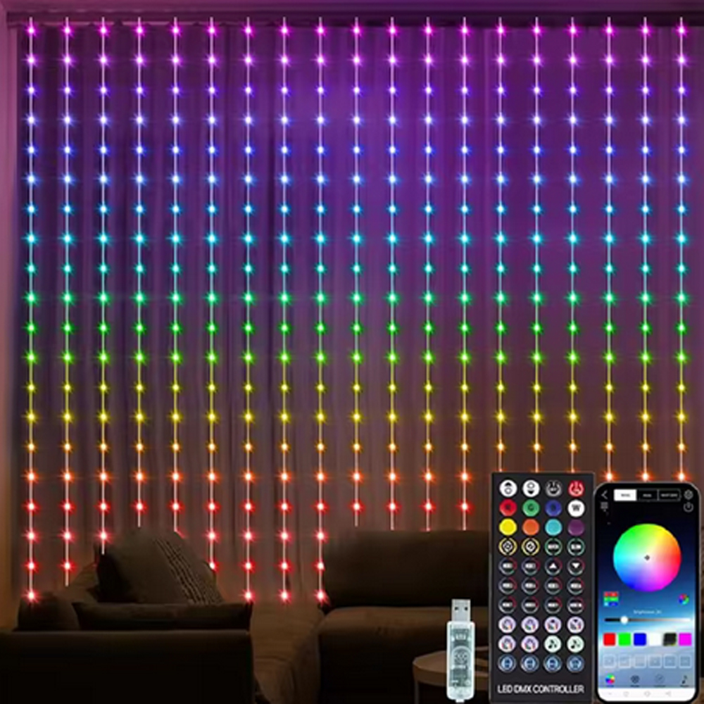 3M RGB Smart LED Curtain Light - Christmas Lights Outdoor ulasan dan harga