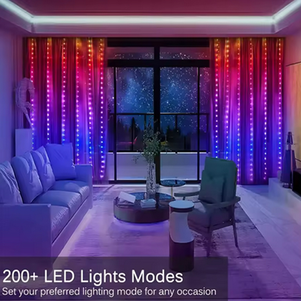 3M RGB Smart LED Curtain Light - Christmas Lights Outdoor ulasan dan harga