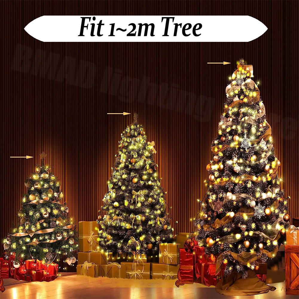 Christmas Tree Waterfall Light - Star Tree Topper ulasan dan harga