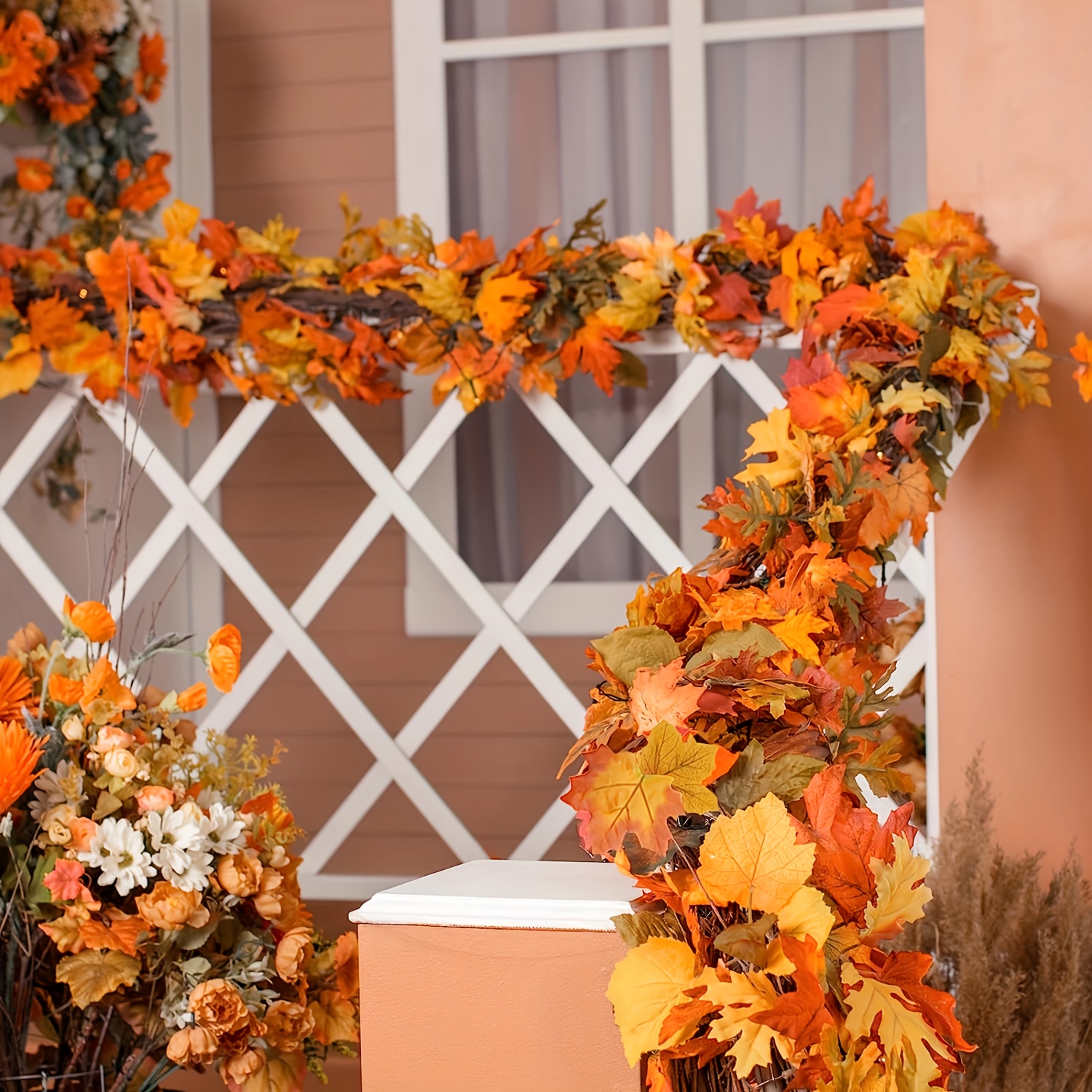 100CM Autumn Artificial Maple  - Christmas Wreath Fake ulasan dan harga