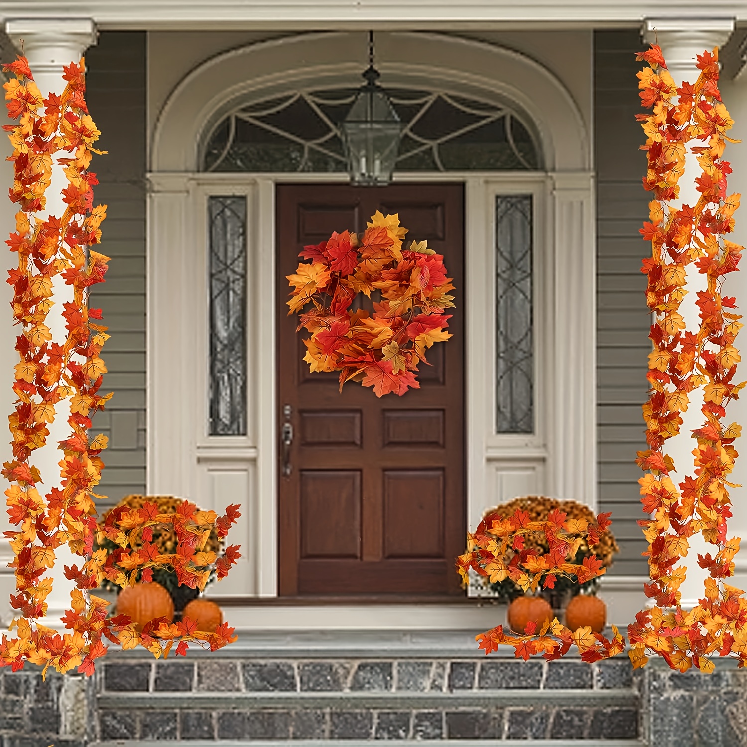 100CM Autumn Artificial Maple  - Christmas Wreath Fake ulasan dan harga