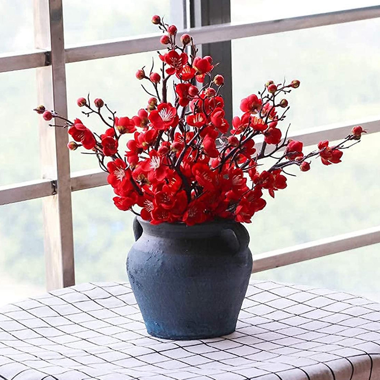 Artificial Flower Spring Plum  - Christmas Wreath Fake ulasan dan harga
