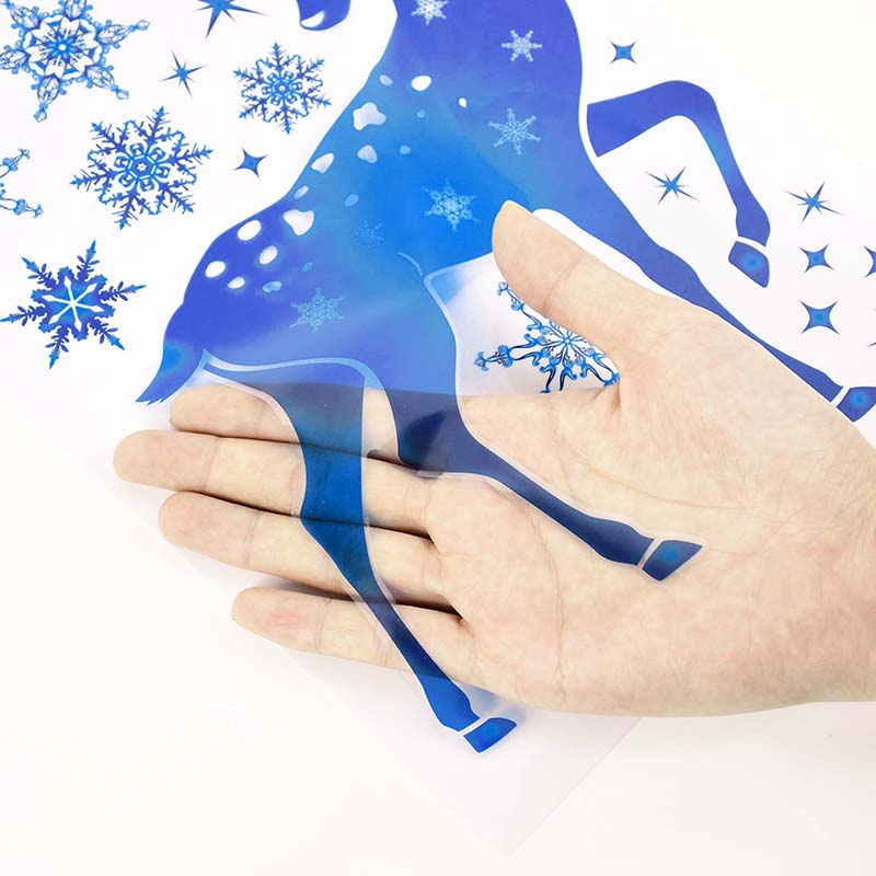 Christmas Window Stickers Elk  - Snowflake Window Decal ulasan dan harga