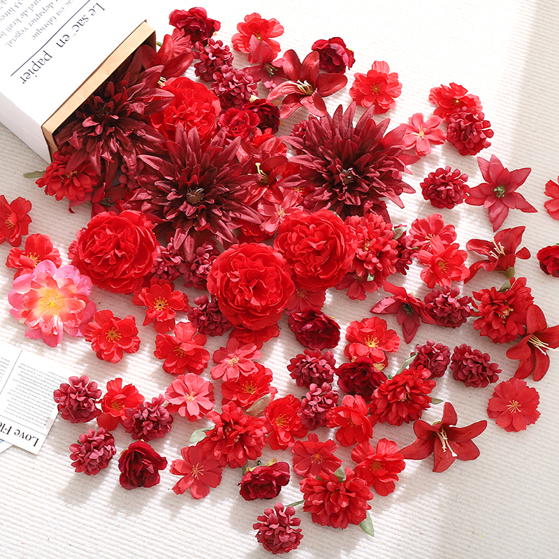 20Pcs Red Artificial Flowers H - Christmas Wreath Fake ulasan dan harga